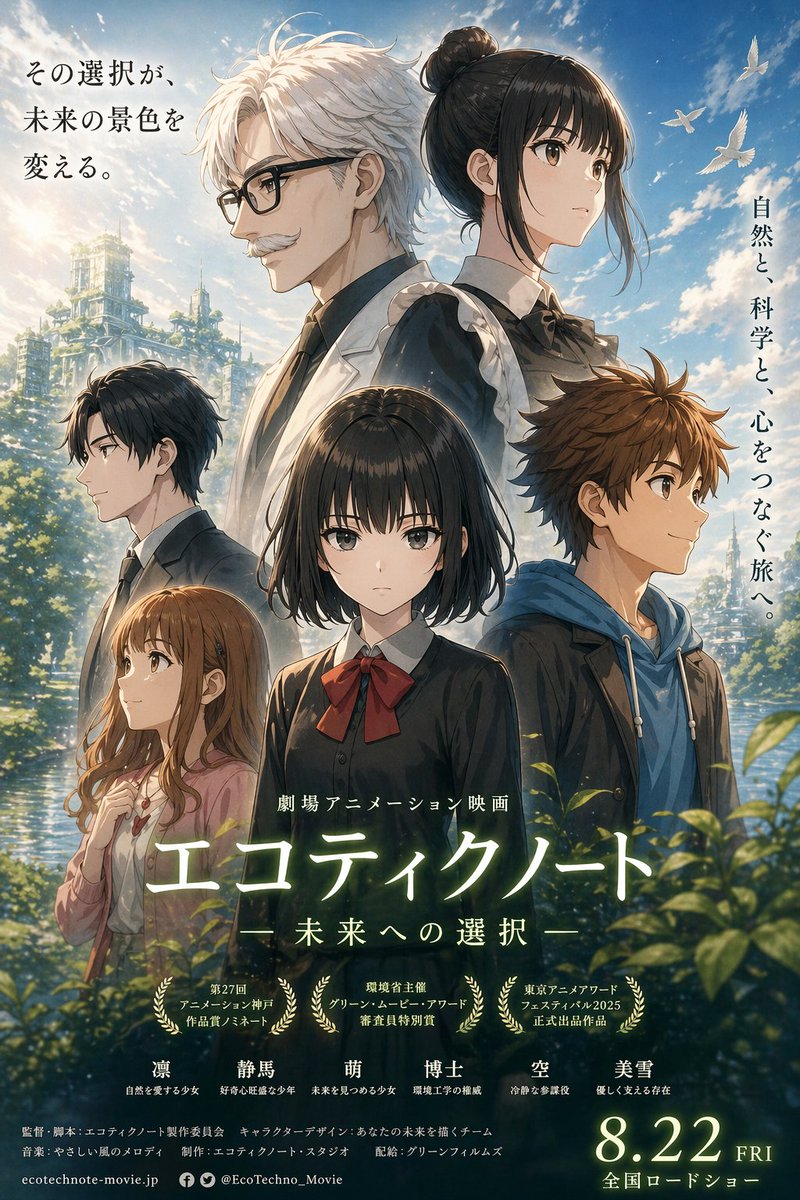 Anime Cinematic Ensemble Poster — Sora 2 Prompt