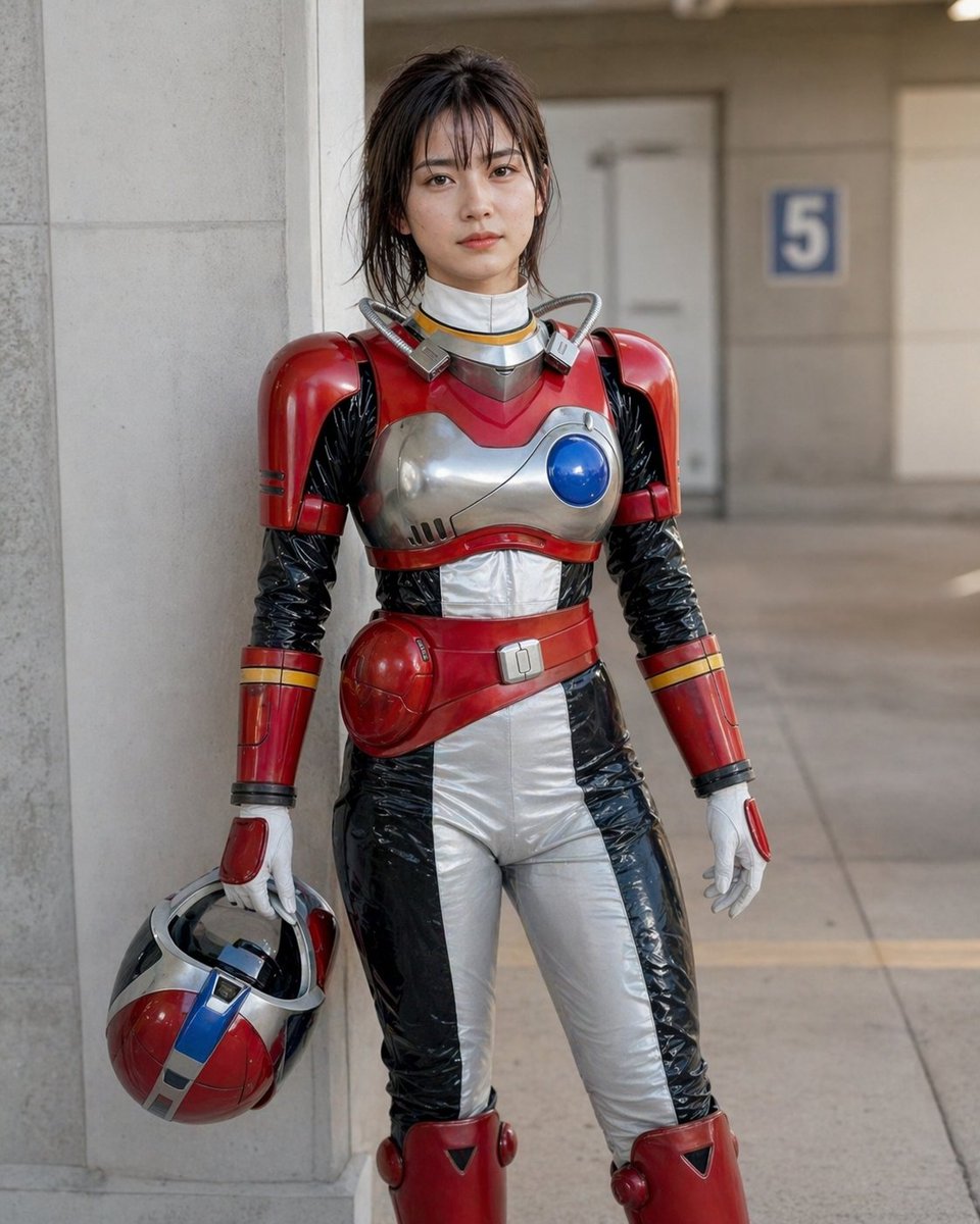 Tokusatsu Space Heroine Cosplay Portrait — Sora 2 Prompt