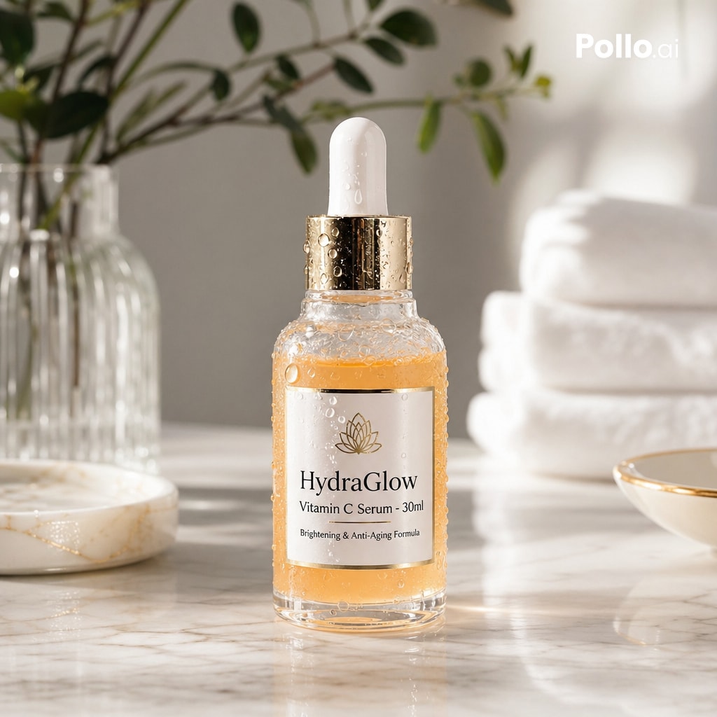 Luxury Vitamin C Serum Product Shot — Sora 2 Prompt