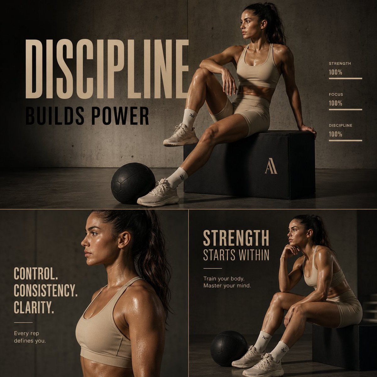 Cinematic Fitness Ad Collage Prompt — Sora 2