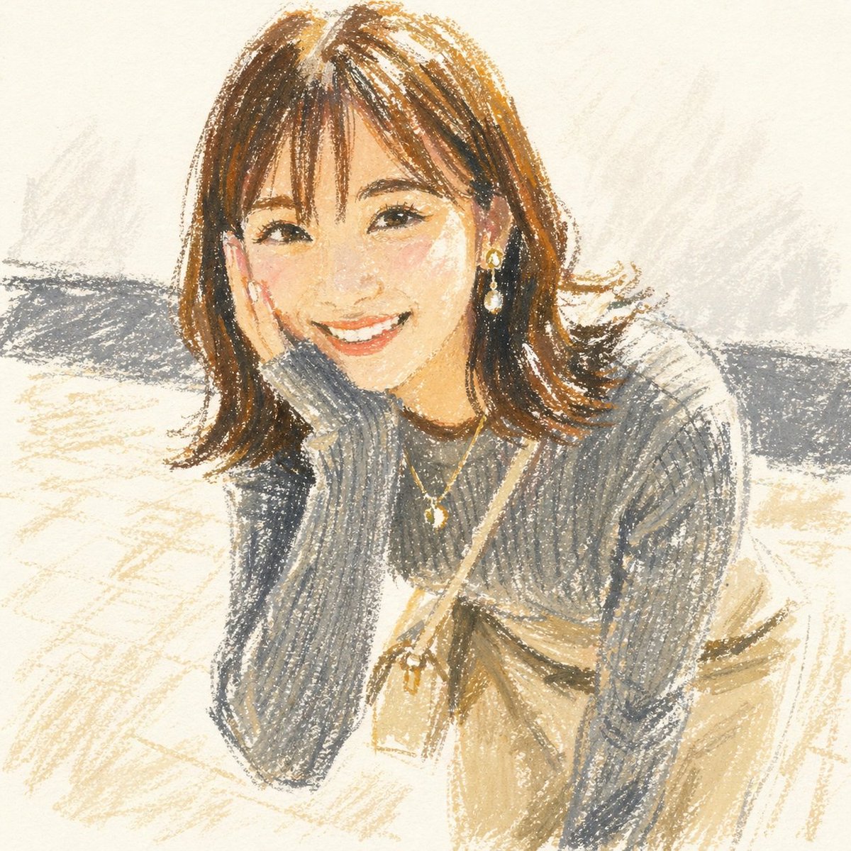 Cozy Oil Pastel Portrait — AI Prompt for Warm, Cute Illustration