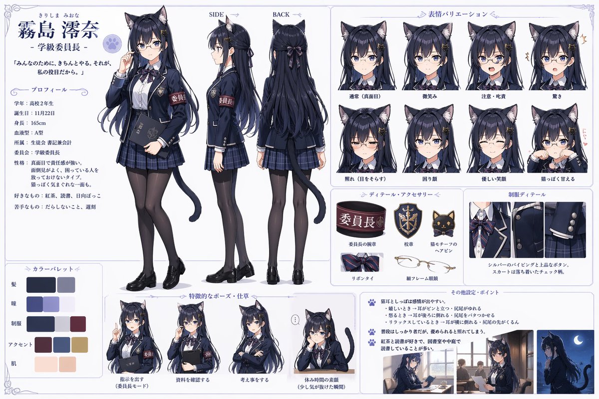 Cat Ear Student Council President Design Sheet — AI Prompt