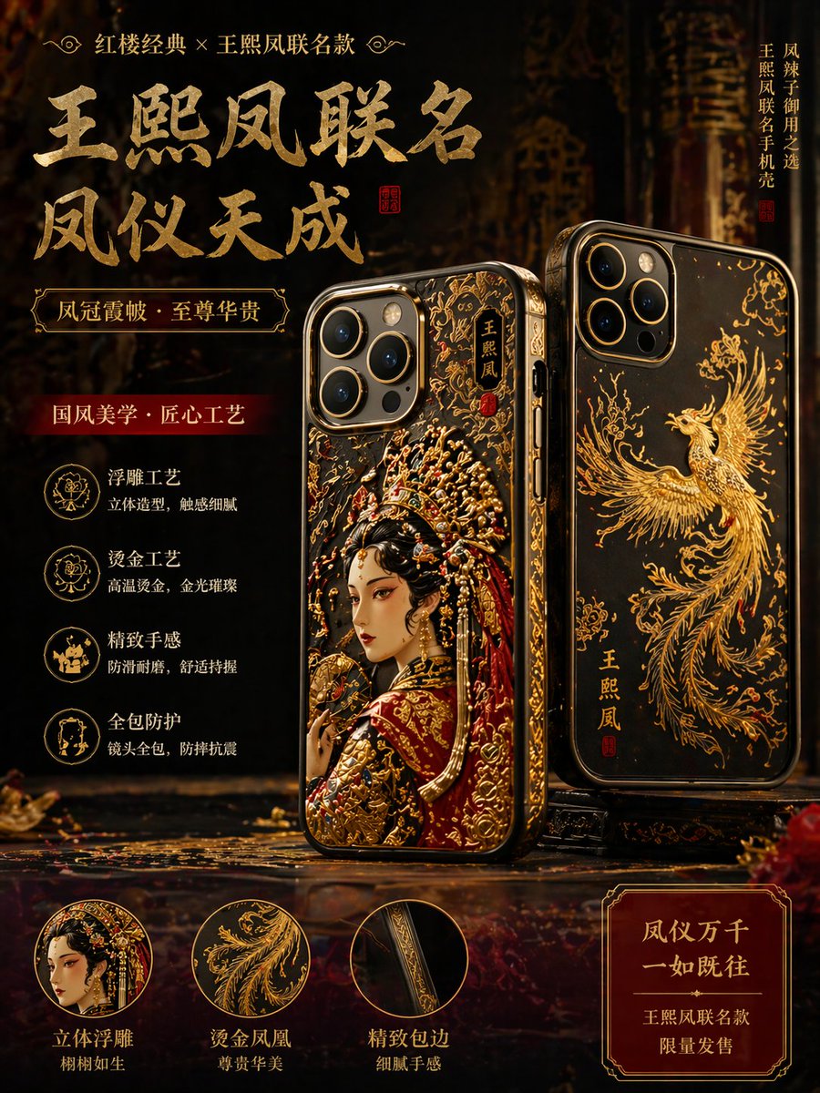 Chinese Literature Character Phone Case — Sora 2 Prompt