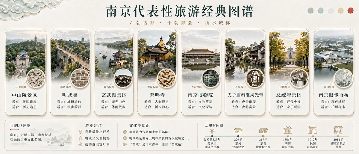Nanjing Classic Tourism Map — Info-Graphic Poster Prompt