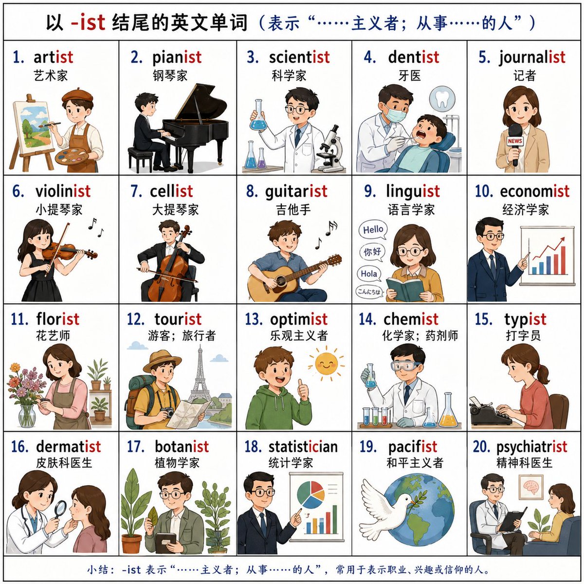 Vocabulary Grid with Illustrations — Sora 2 Prompt
