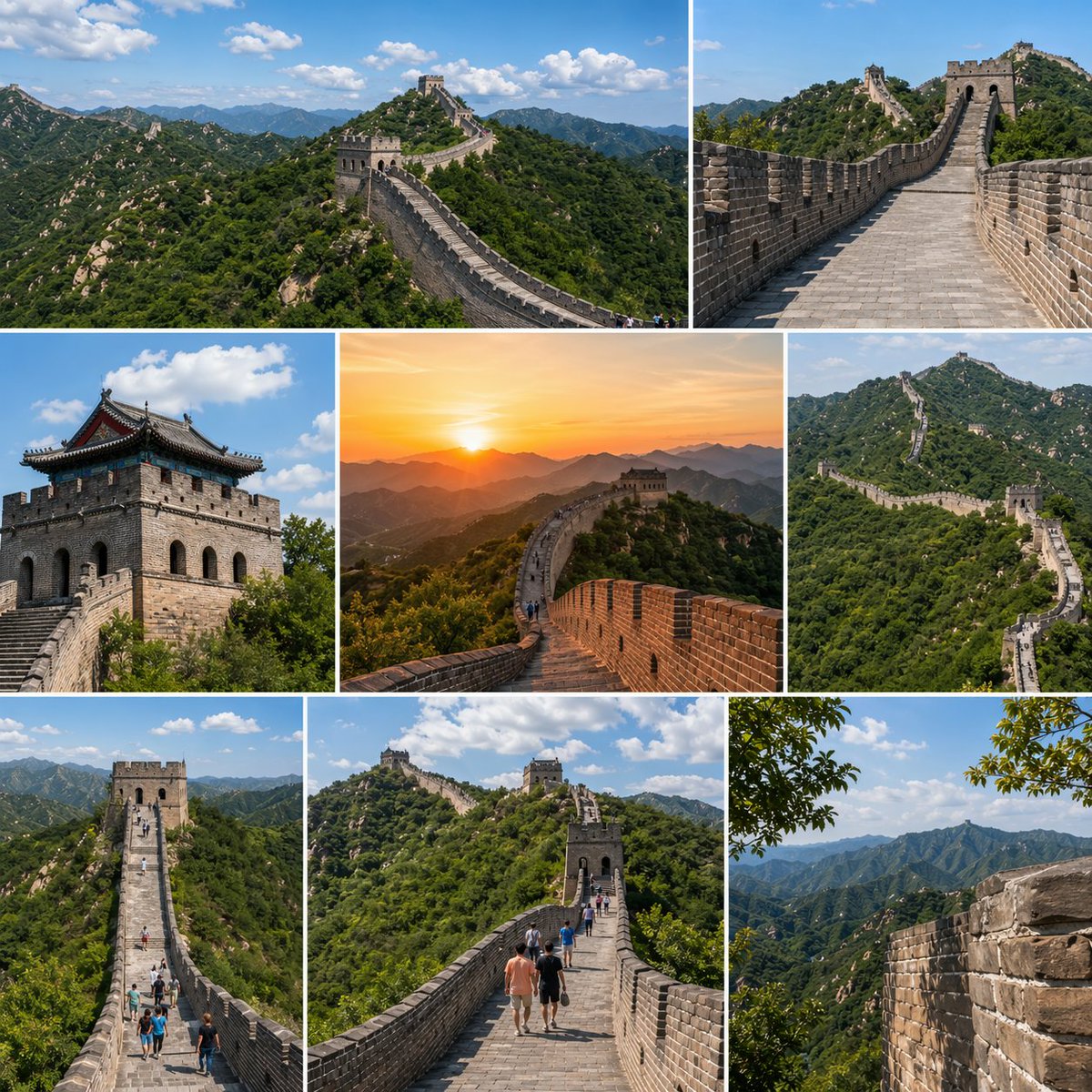 Great Wall Travel Photo Collage — 8 Stunning Views