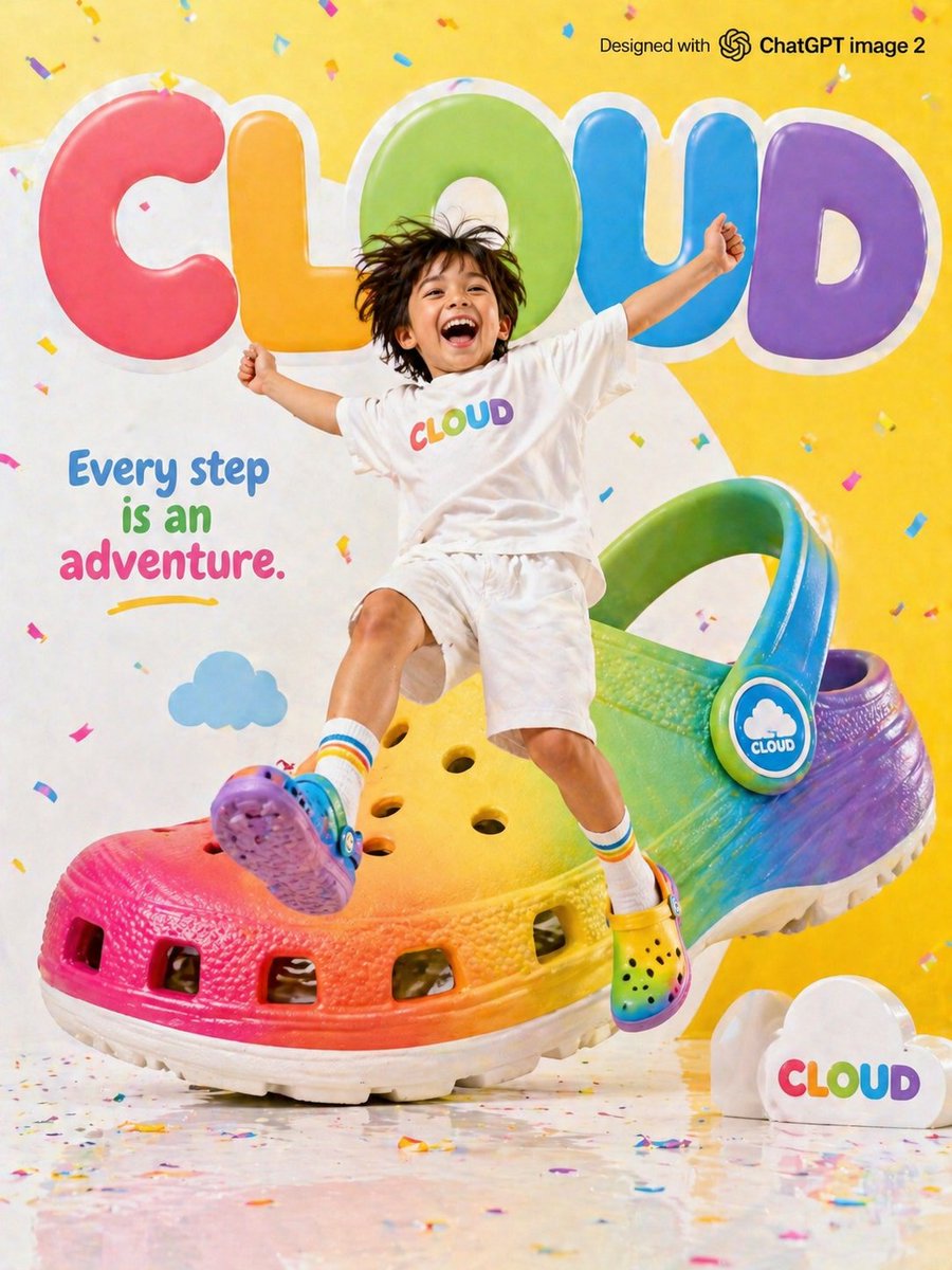 Kids Shoe Brand Ad — Vibrant Studio Prompt with Rainbow Prop & Bold Typography