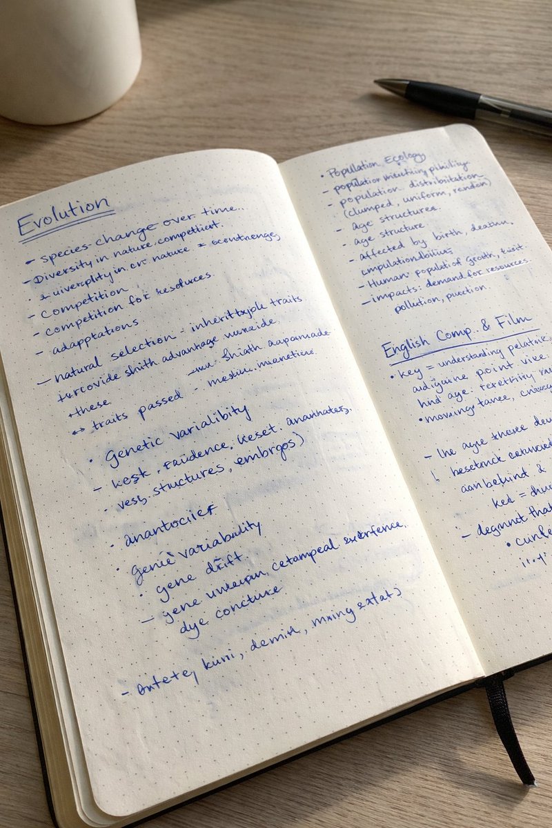 Photorealistic Handwritten Study Notes — Sora 2 Prompt