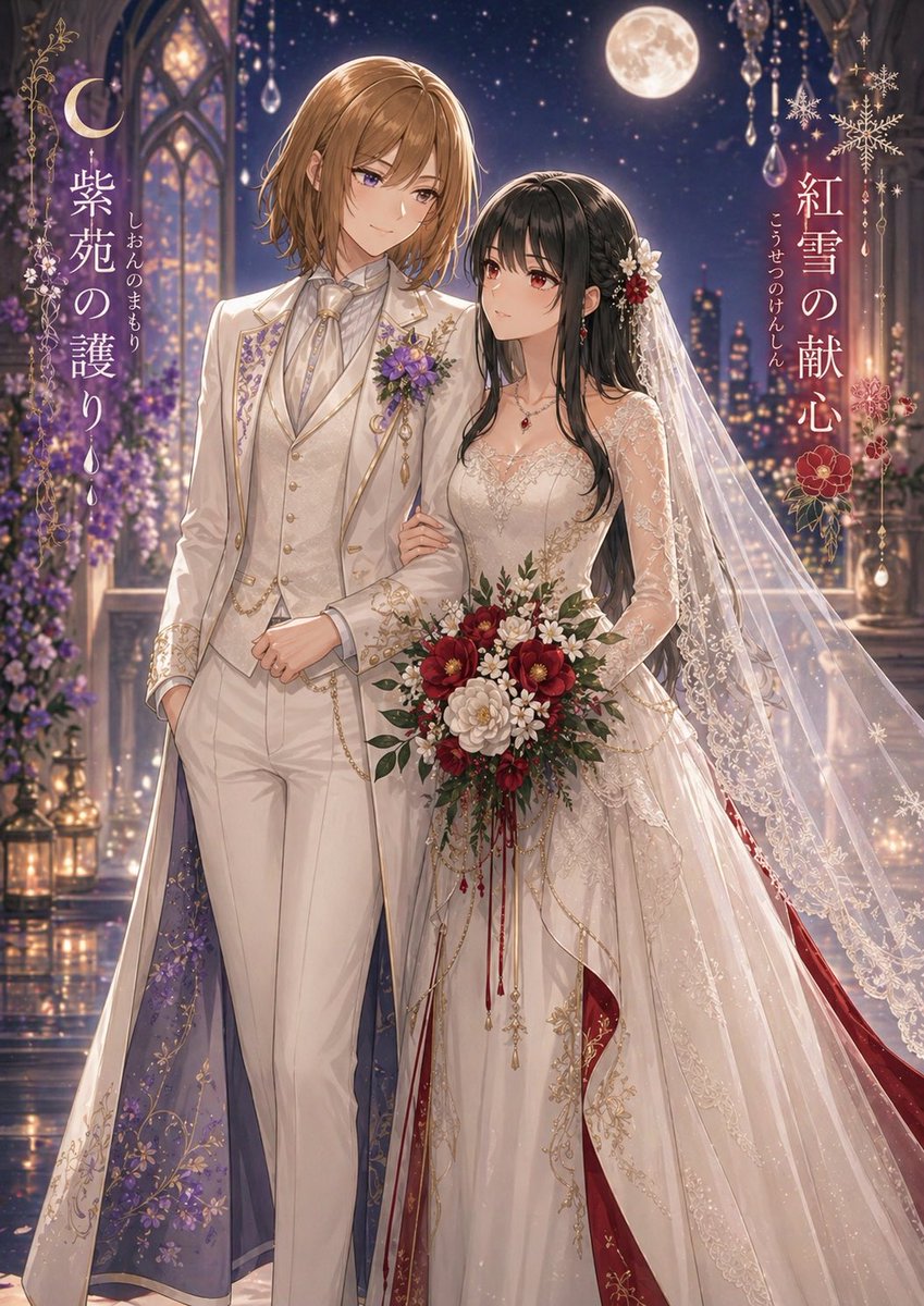 Moonlit Gothic Wedding Poster — AI Prompt for Two Brides