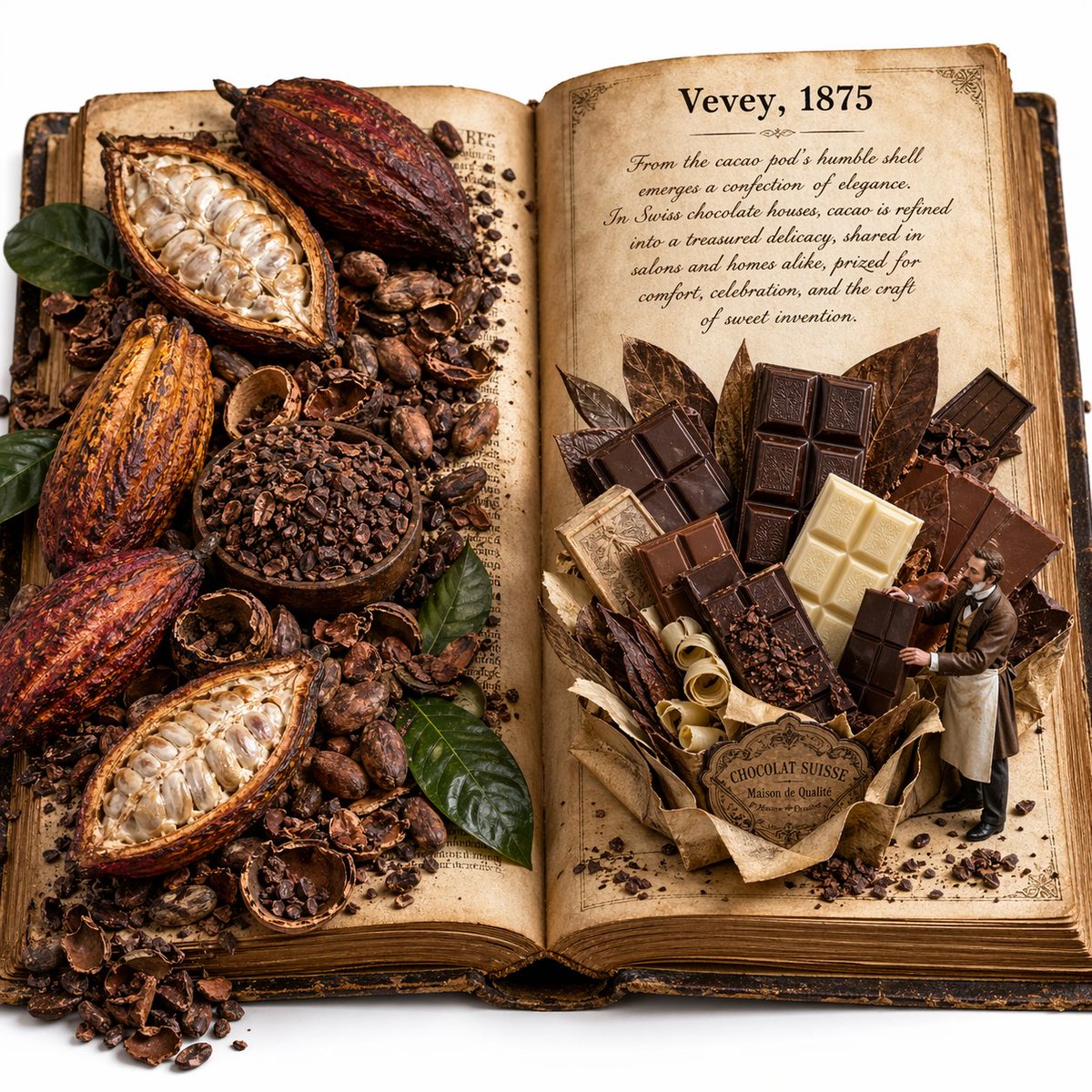 Edible History: Chocolate Pop-Up Book — Macro Still Life