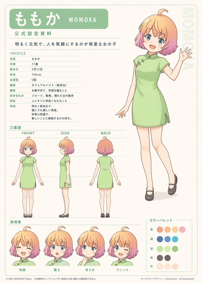 Character Front View Reference Prompt — Sora 2