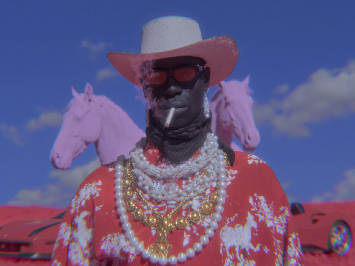 Surreal Cowboy Fashion Portrait — Sora 2 Prompt