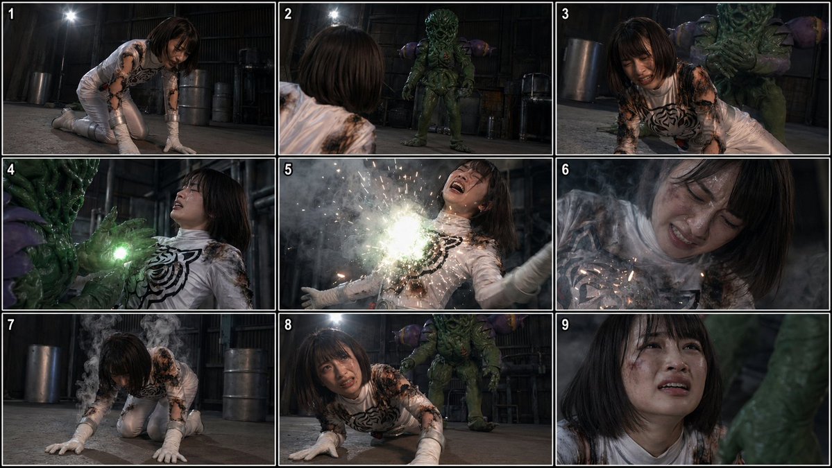 Tokusatsu Superheroine vs. Monster — Cinematic 9-Grid Storyboard Prompt