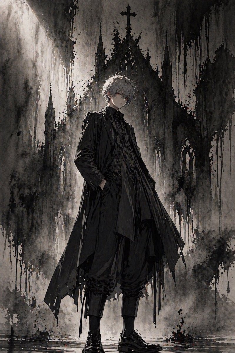 Gothic Anime Art: Dark Cathedral Portrait — Sora 2 Prompt