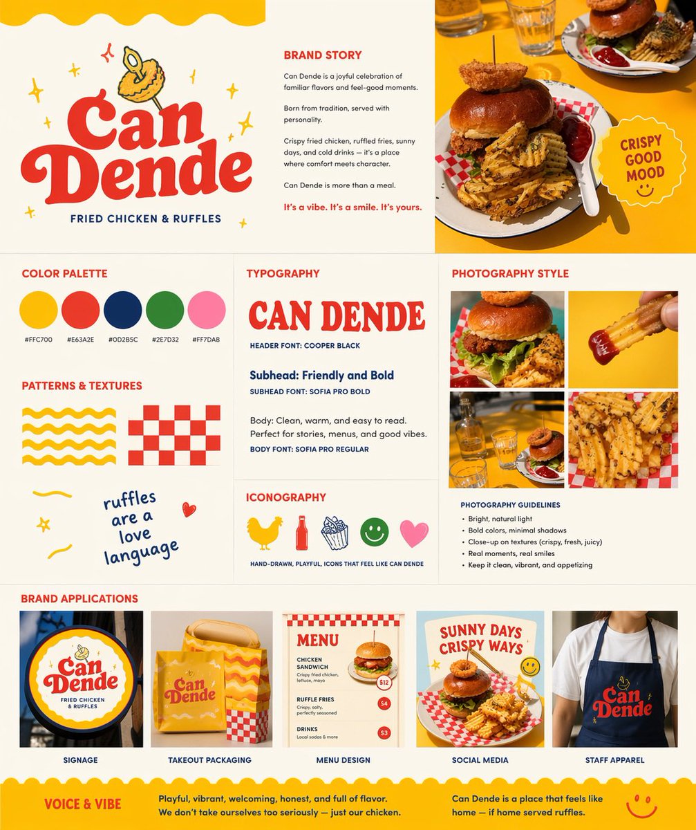 Retro Fried Chicken Brand One-Pager — Sora 2 Prompt