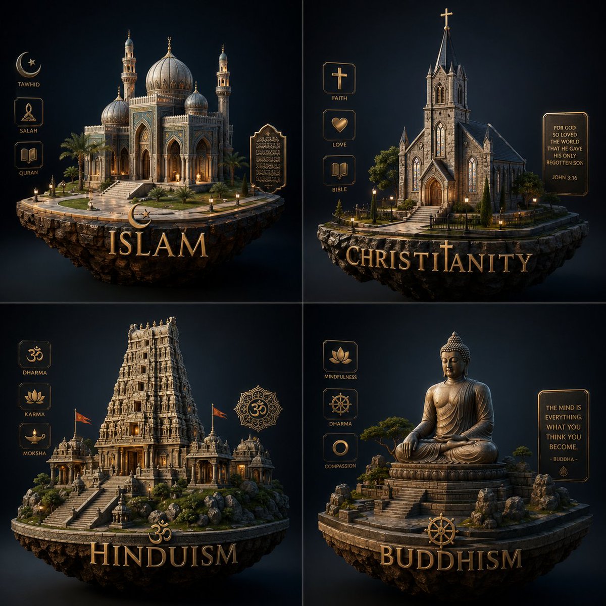 Luxury Religious Concept Grid — Sora 2 Prompt