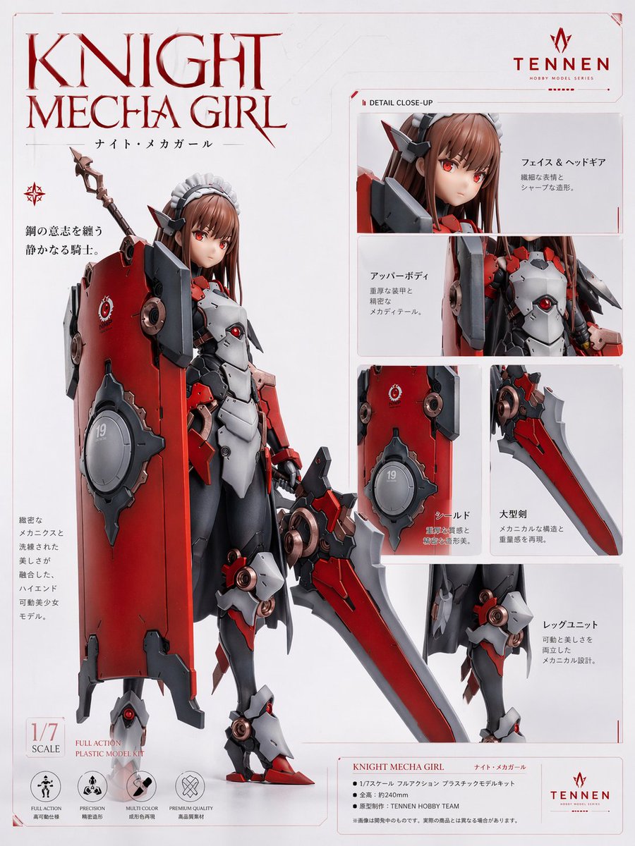 Anime Mecha Girl Model Kit Display Poster — Sora 2 Prompt