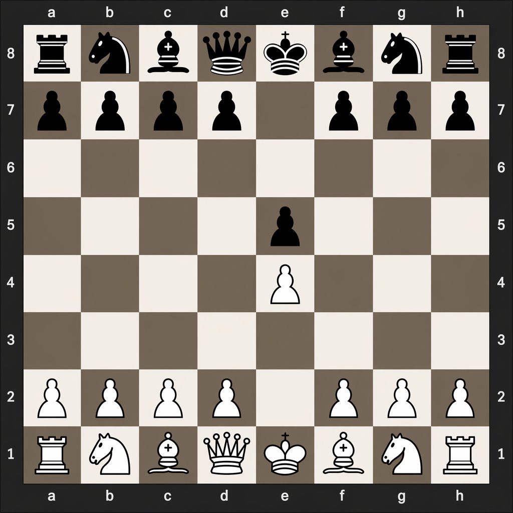 1.e4 e5 Chess Opening Digital Board — Sora 2 Prompt