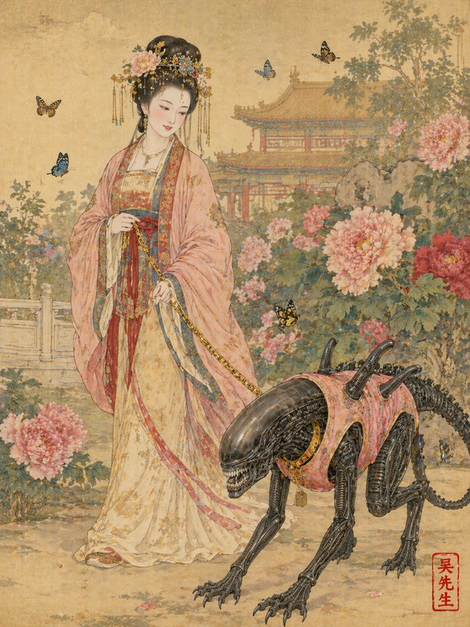 Gongbi Guanyin: 1000 Hands, Modern Items — Sora 2 Prompt
