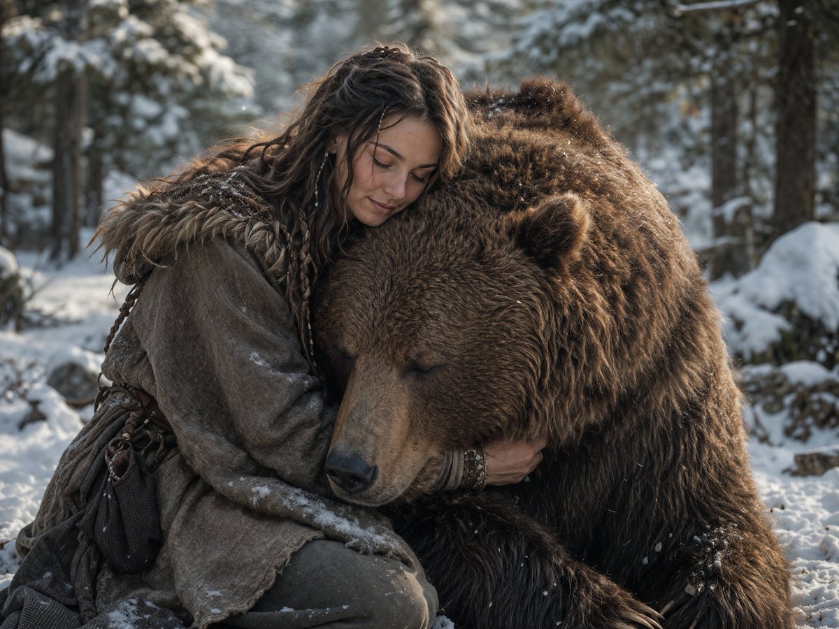 Photorealistic Winter Bear Hug — Sora 2 Prompt
