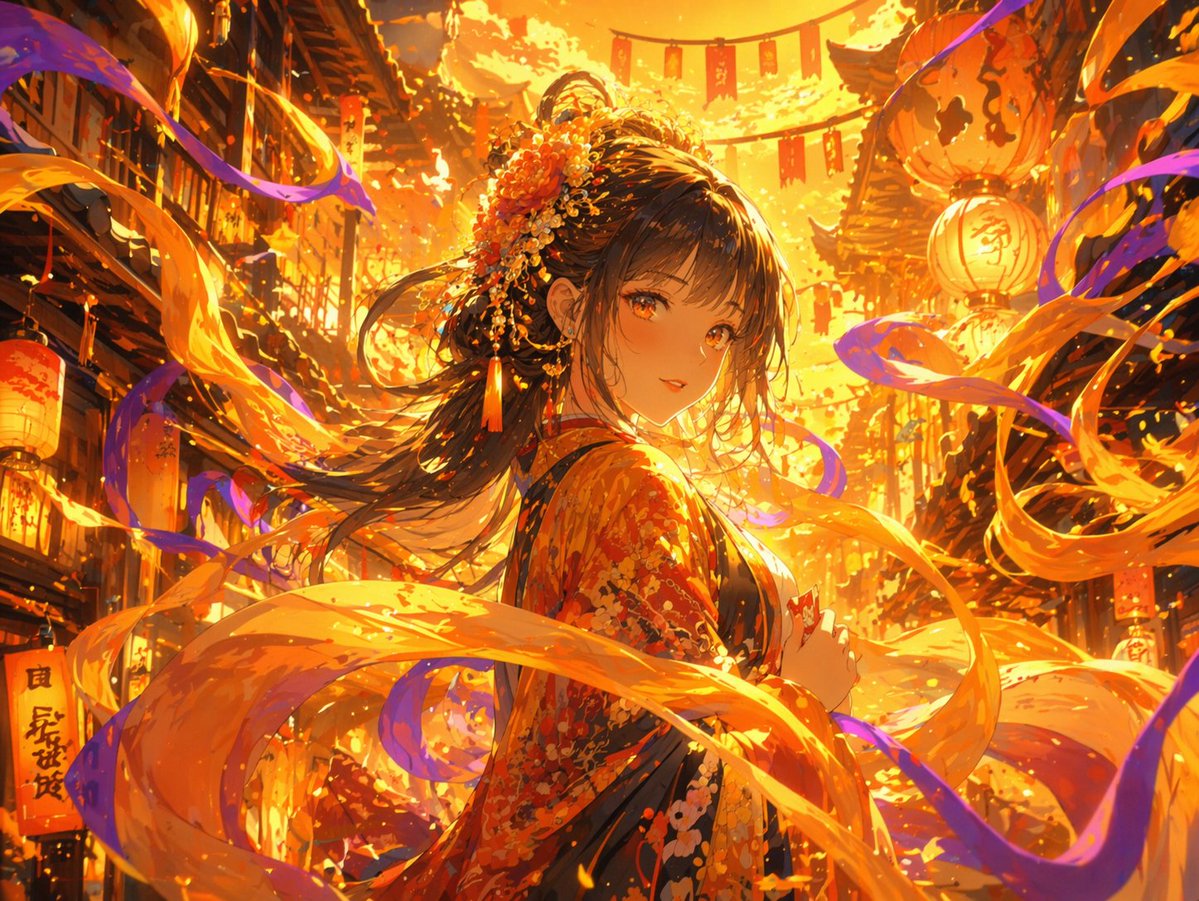 Radiant Magical Anime: Glowing Ribbons & Golden Light — Sora 2 Prompt