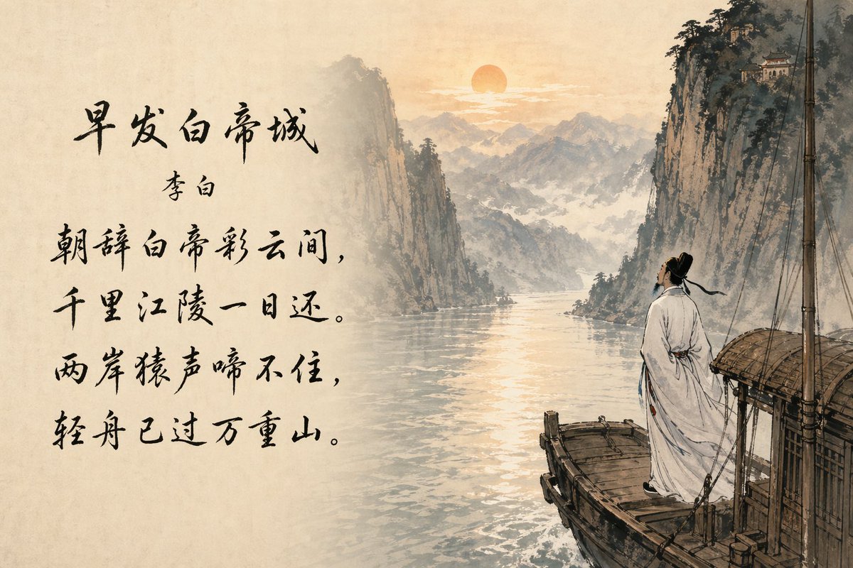 Classical Chinese Ink Landscape with Poetry — Sora 2 Prompt
