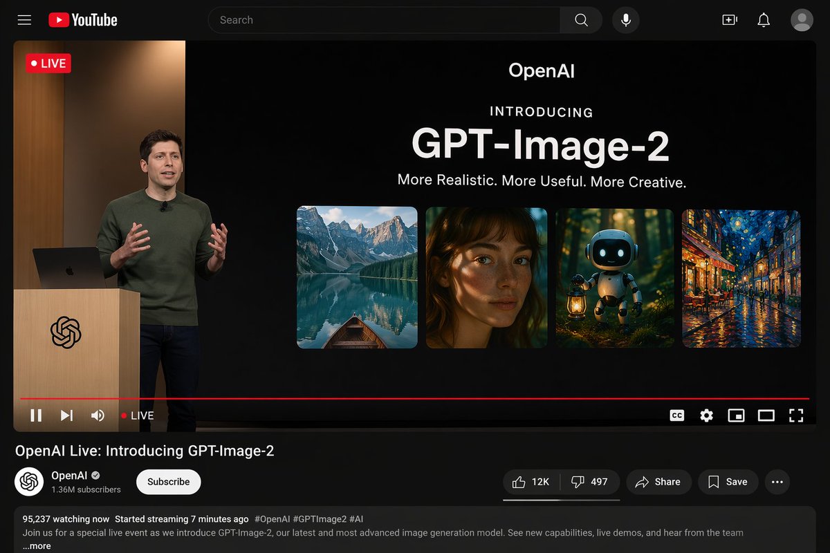 YouTube Dark Mode UI Prompt — Product Launch Livestream