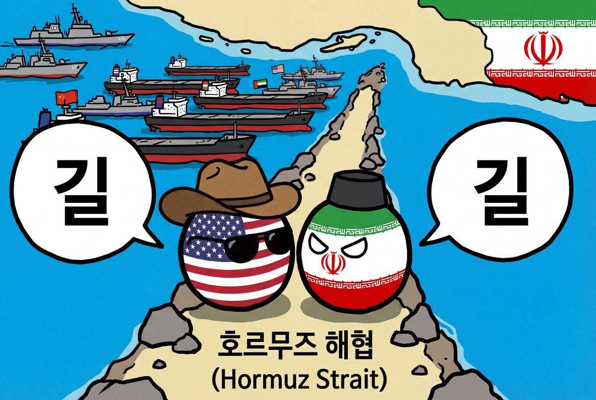 Countryball: US vs Iran Hormuz Standoff — AI Prompt