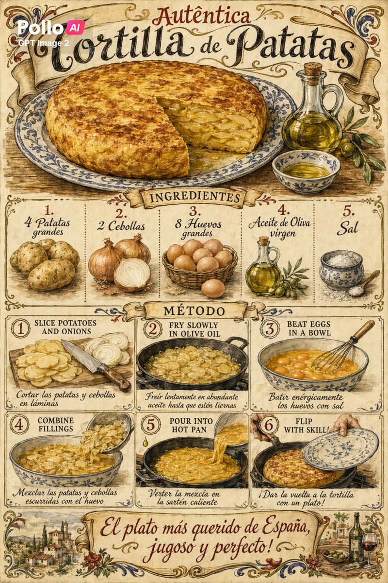 Tortilla de Patatas Vintage Poster — Sora 2 AI Prompt