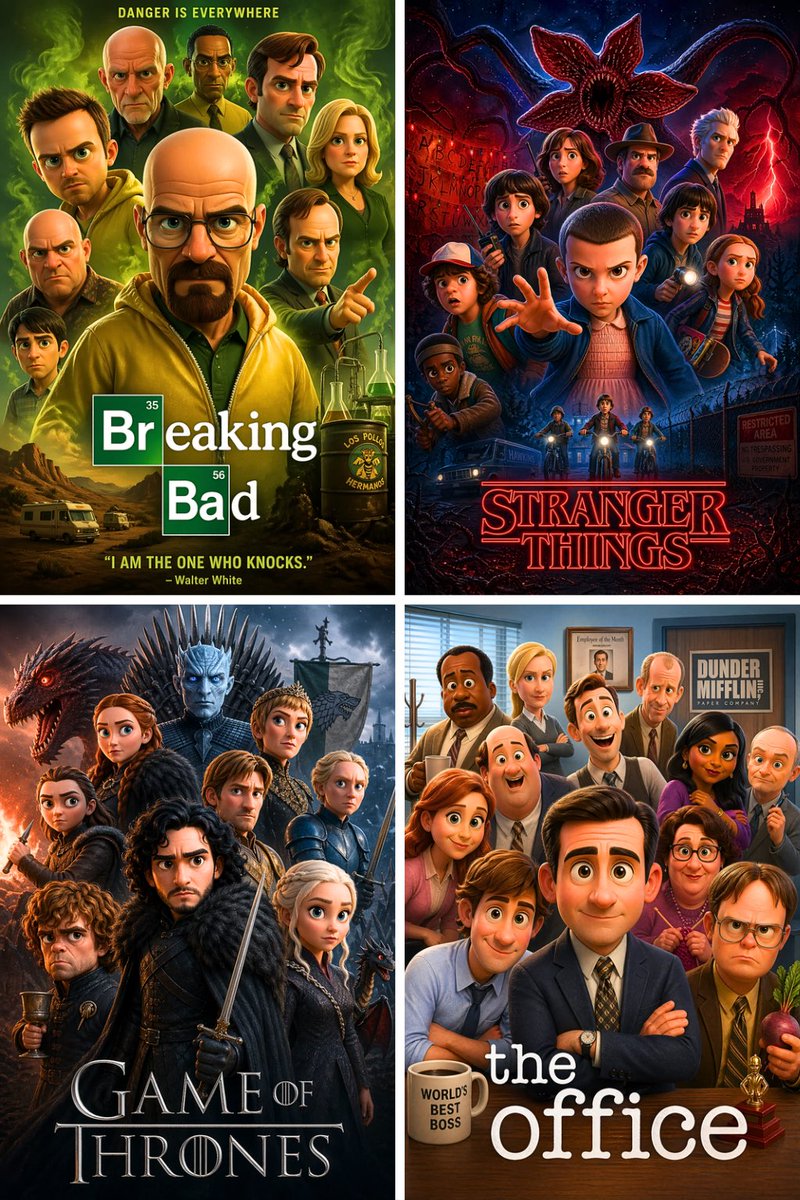Pixar 3D Ensemble Movie Poster Prompt — Sora 2