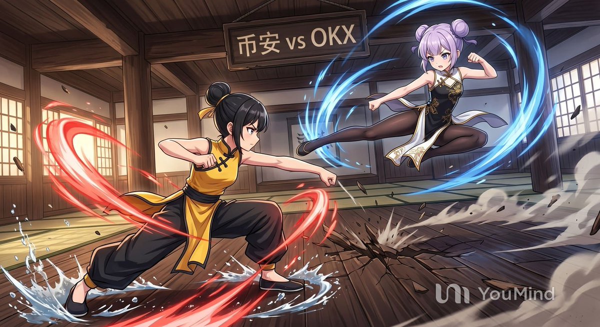 Anime Dojo Fight: Red vs Blue Energy — Sora 2 Prompt