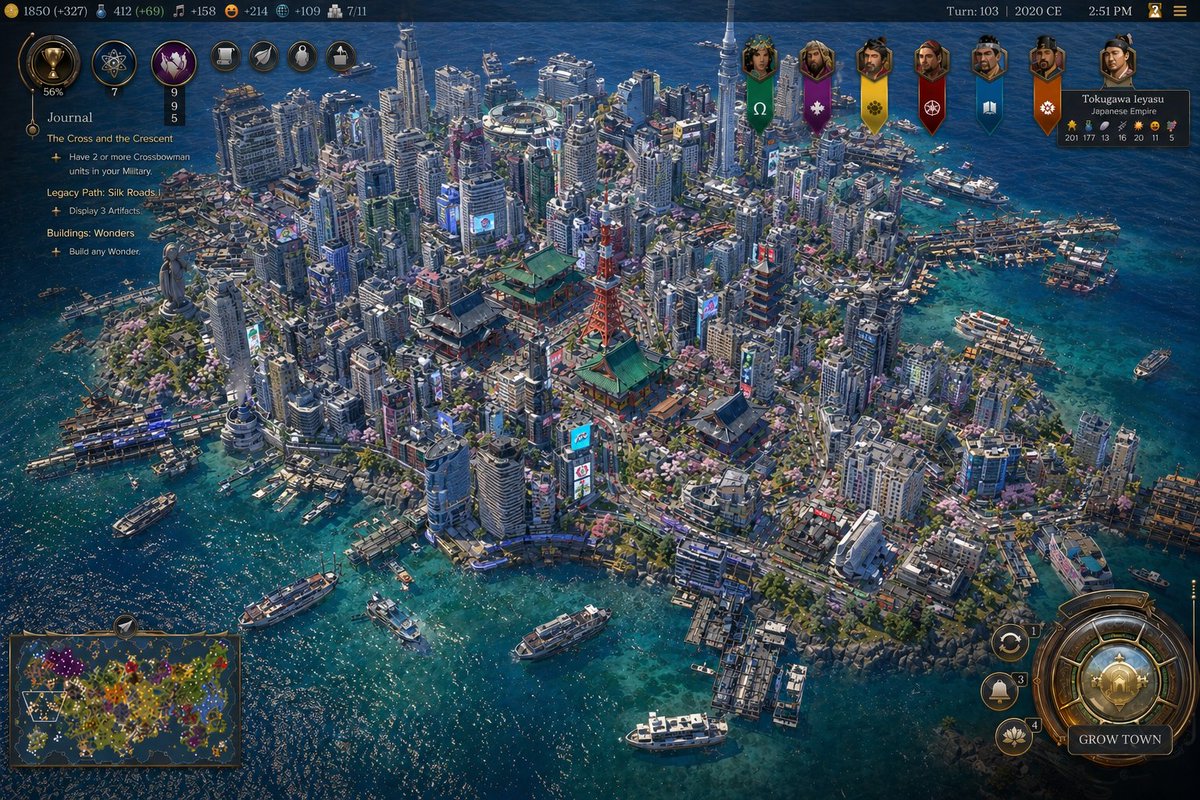 Civilization VII-Inspired Tokyo Island Megacity Prompt