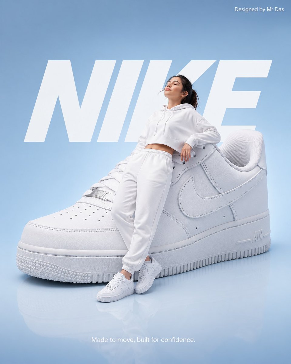 Minimalist Nike Ad: Giant Sneaker & Model — Sora 2 Prompt