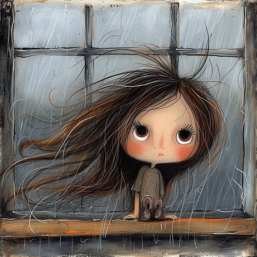 Melancholic Surrealist Woman at Window — Sora 2 Prompt