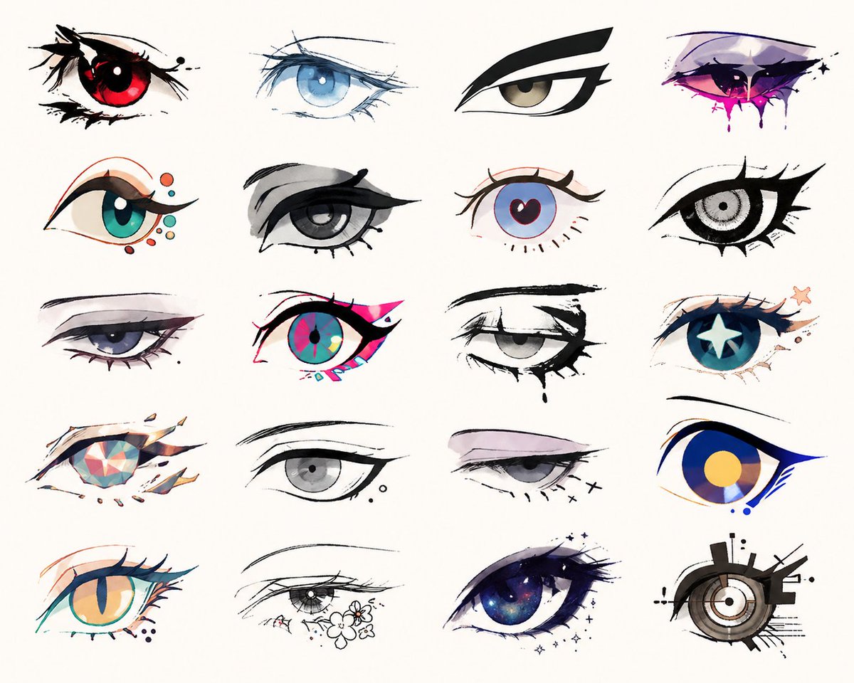 Illustrative Eye Design — Deformed/Chibi Art Style Prompt