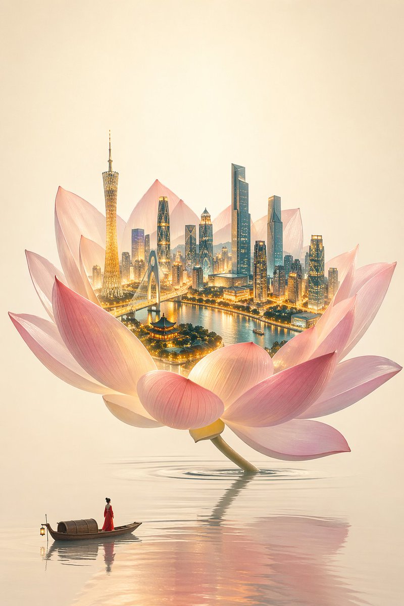 New Chinese Minimalist Lotus City — Sora 2 Prompt