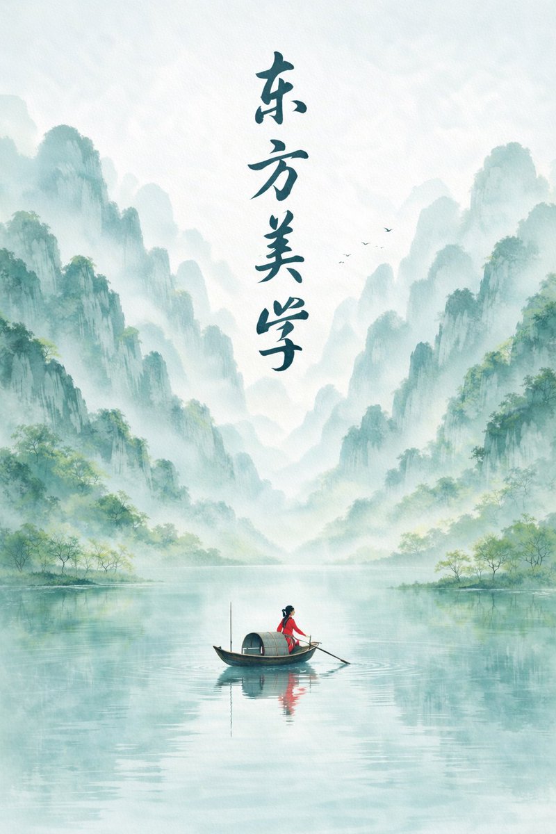 New Chinese Ink Mountain Landscape — Minimalist Poster Prompt