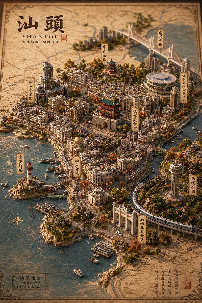 Vintage 3D Isometric City Map — Sora 2 AI Prompt