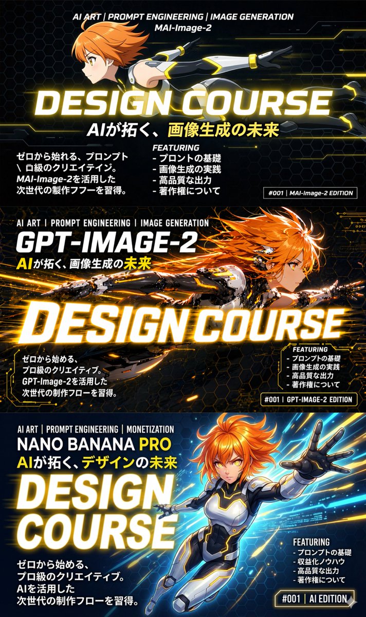 AI Model Comparison: 3-Panel Anime Sci-Fi Infographic