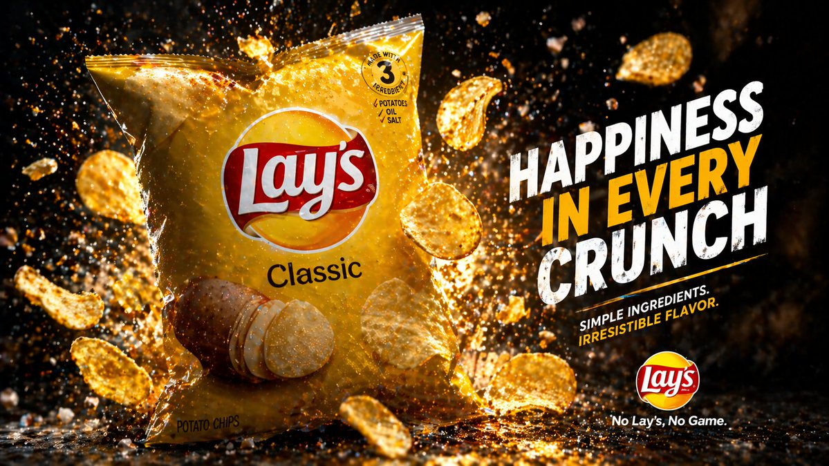 Cinematic Snack Ad with Flying Chips — Sora 2 Prompt