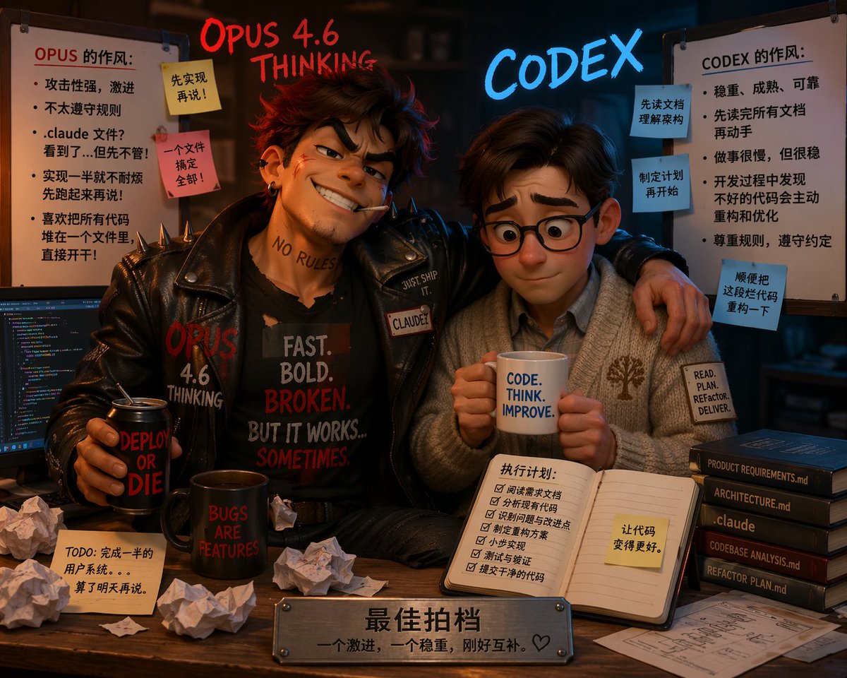 OPUS vs CODEX: Pixar-Style Split-Screen AI Prompt