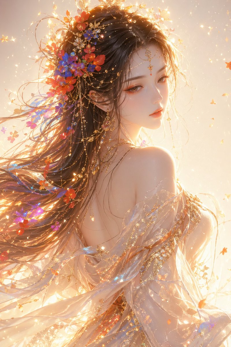 Ethereal Eastern Fantasy Half-Portrait — Sora 2 Prompt