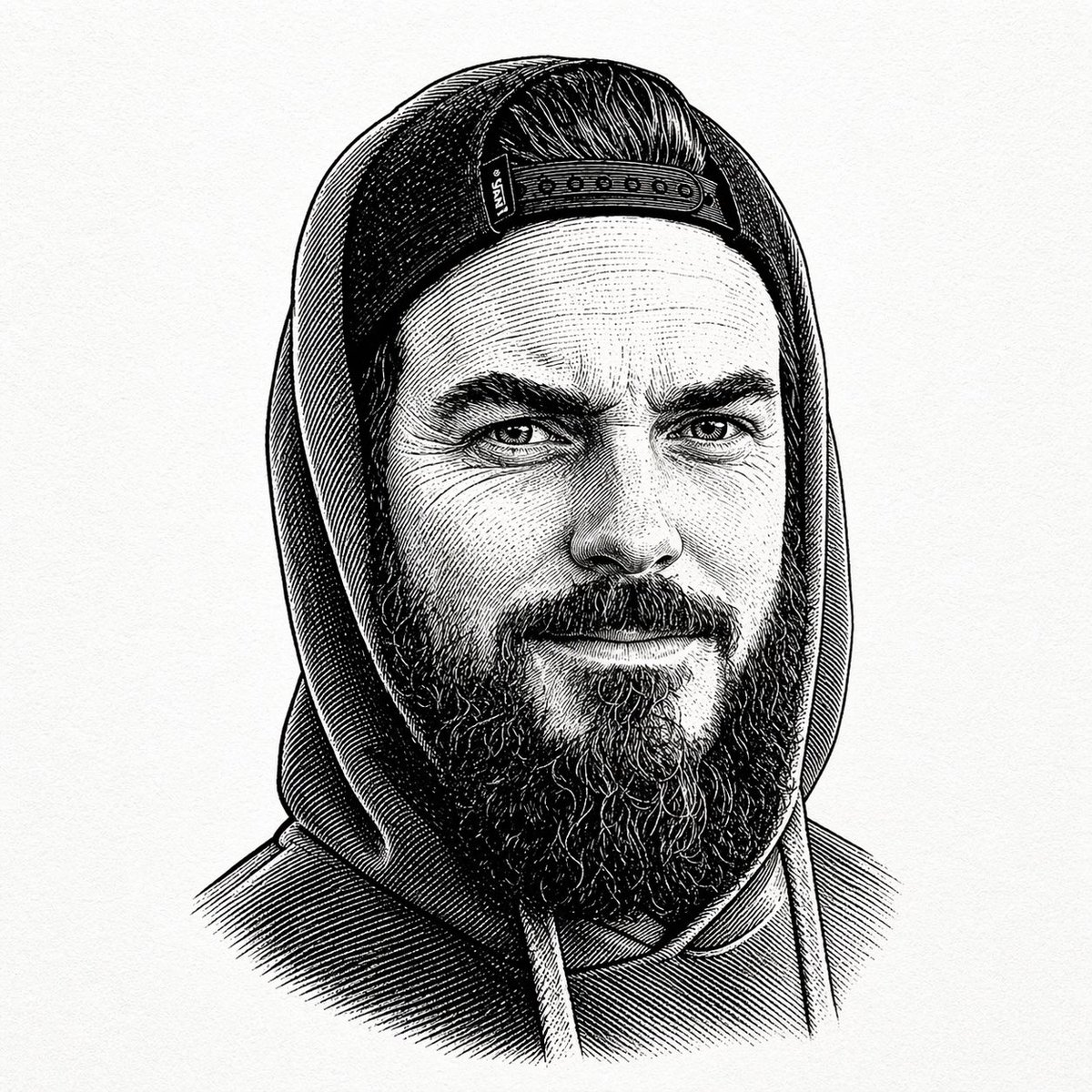 Vintage Engraved Hoodie Portrait — Sora 2 Prompt
