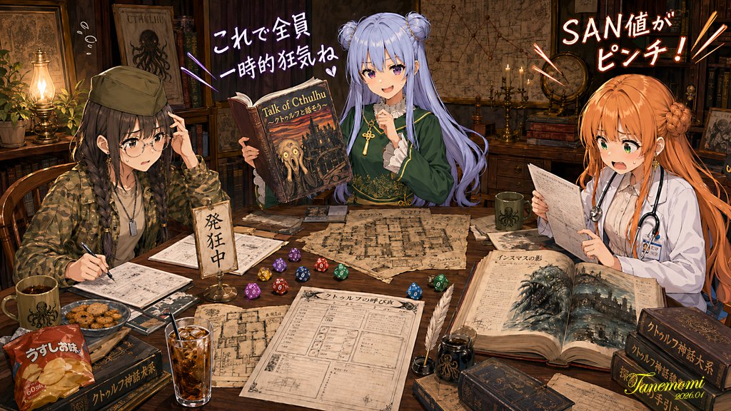 Anime Cthulhu TTRPG Night — Sora 2 Prompt