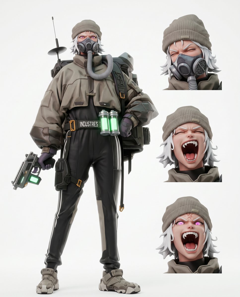 Futuristic Tactical Agent Reference Sheet – Sora 2 Prompt