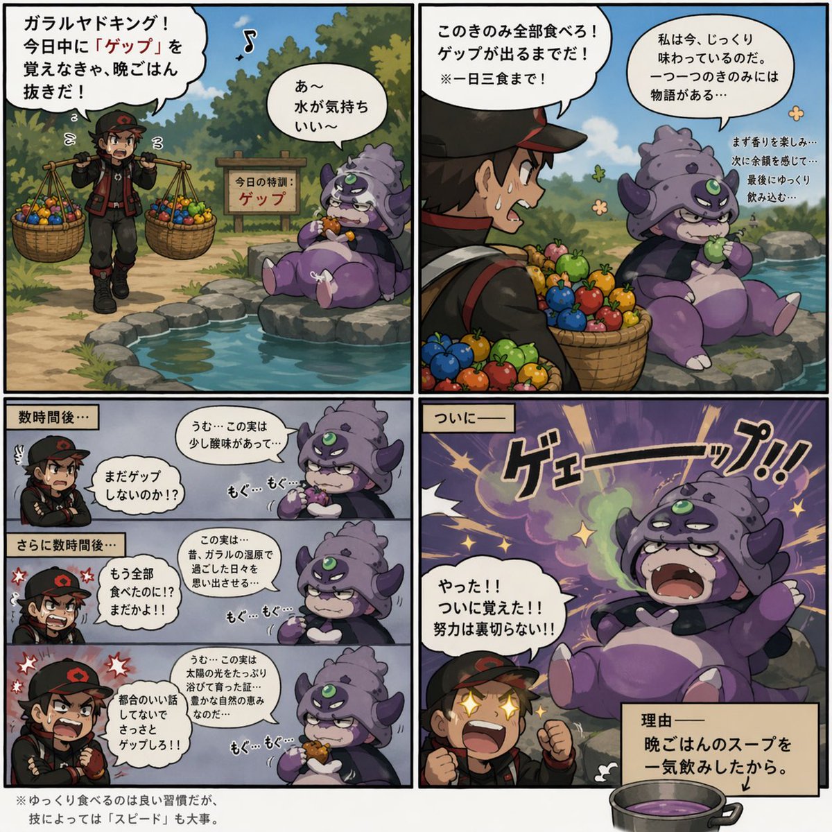 Galarian Slowking Learns Belch — Pokémon AI Comic Prompt