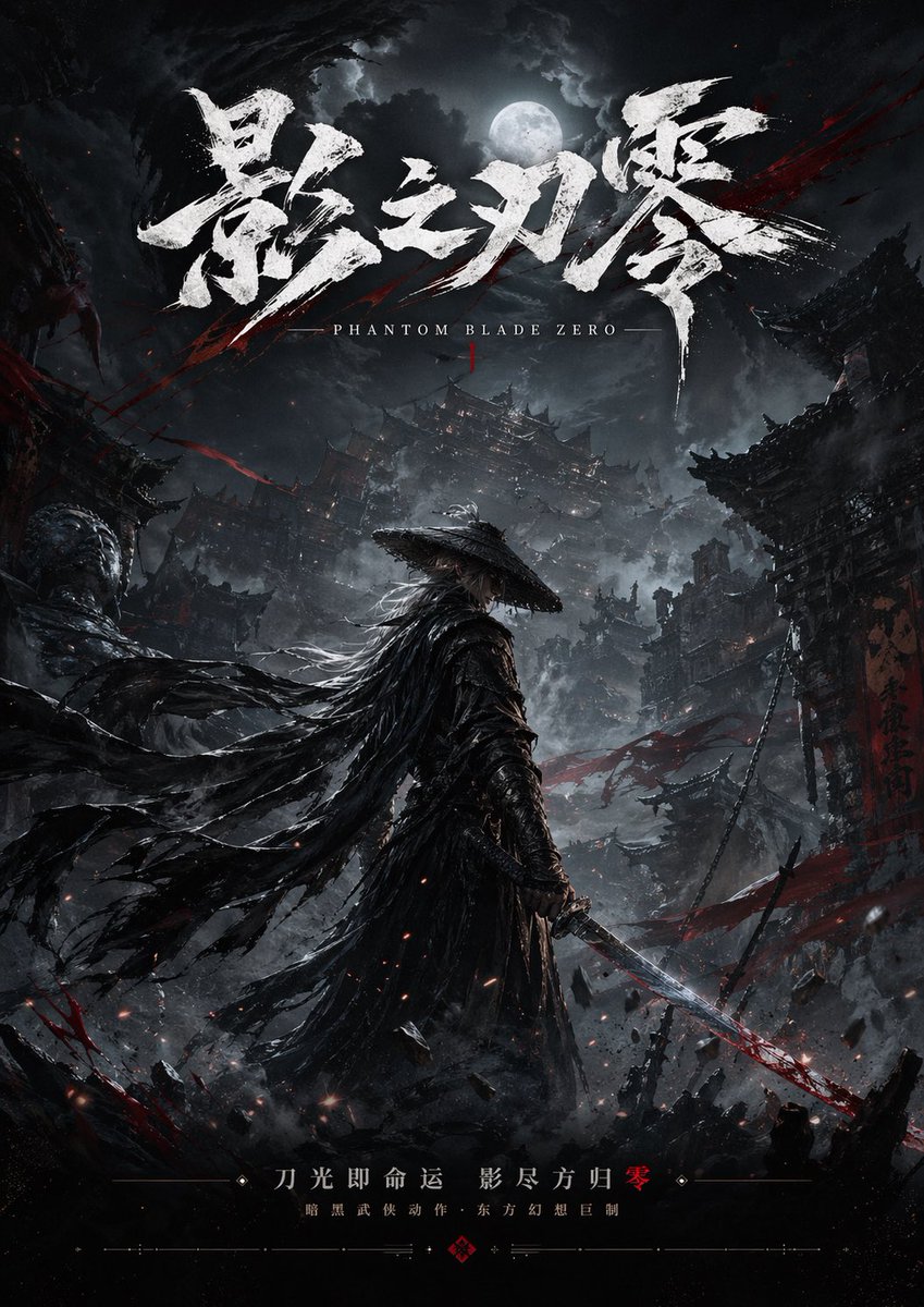 Phantom Blade Zero: Dark Wuxia Poster Prompt