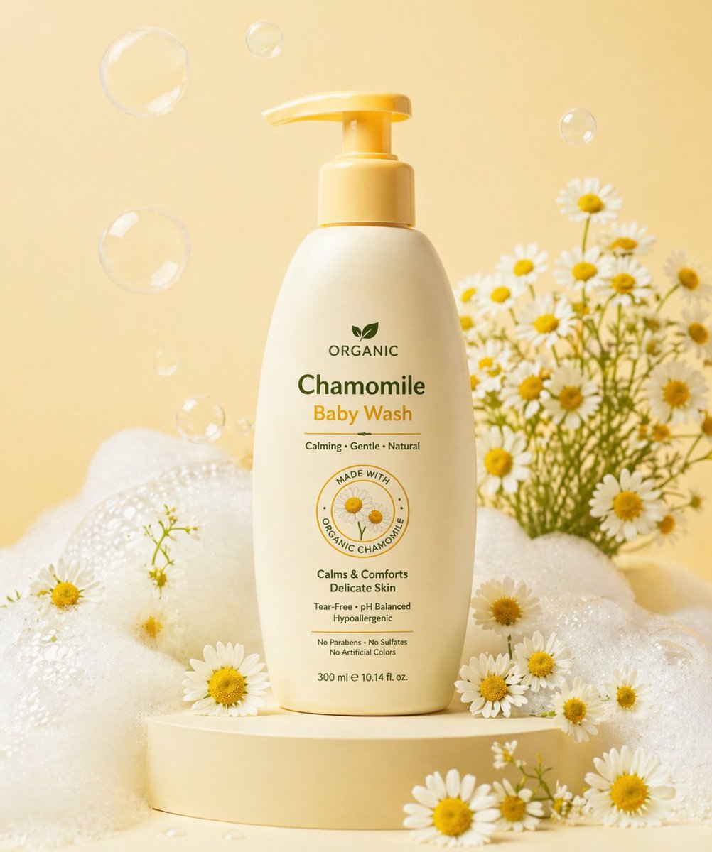 Soft Chamomile Skincare Product Photo Prompt — Sora 2 Prompt