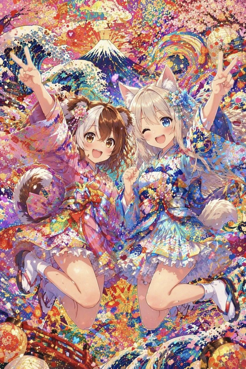 Vibrant Kemonomimi Festival Anime Art — Sora 2 Prompt