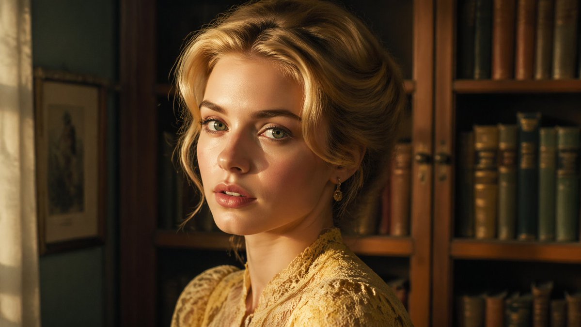 Cinematic Edwardian Library Portrait — Sora 2 Prompt